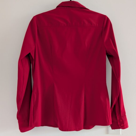 3/$30 Esprit deep red fitted blouse - Picture 6 of 7